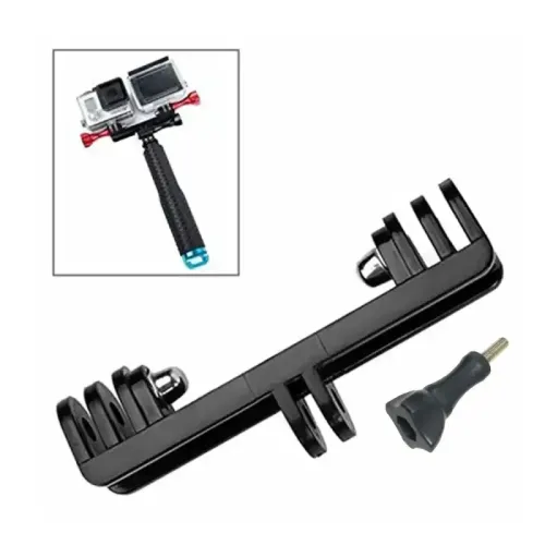 Стойка с двоен адаптер за GoPro / Insta360 – монтаж за две камери или камера + аксесоар