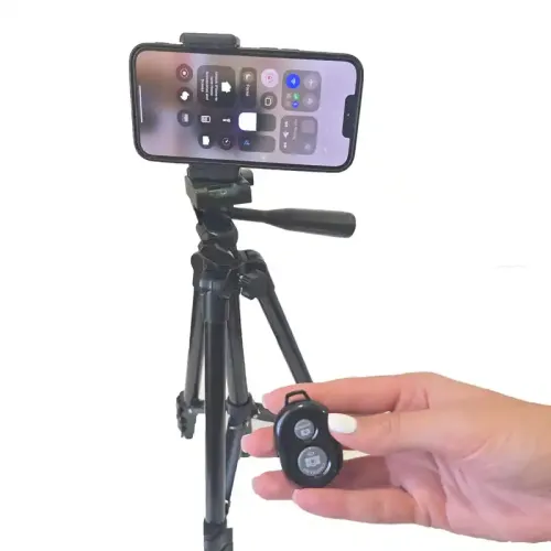 Сгъваем алуминиев статив 102 см с Bluetooth дистанционно – за телефон/GoPro/Insta360 (1/4")