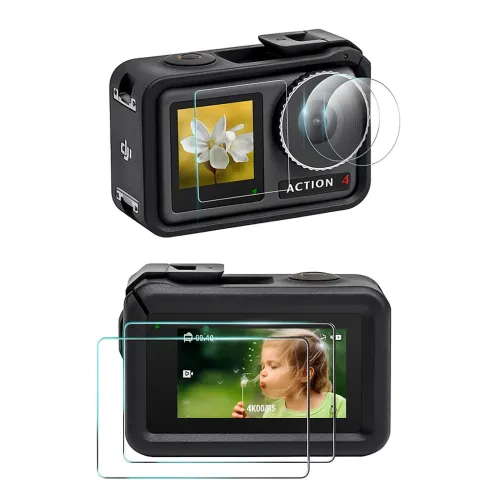 Протектори за DJI Osmo Action 4 / 5 Pro - закалено стъкло за екран и леща